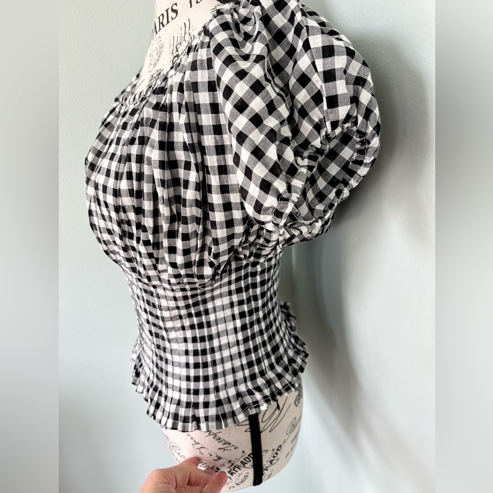 Frankie’s Bikinis Cider Blouse Regular price $170 CAD Color: Black Gingham xs - Picture 7 of 10